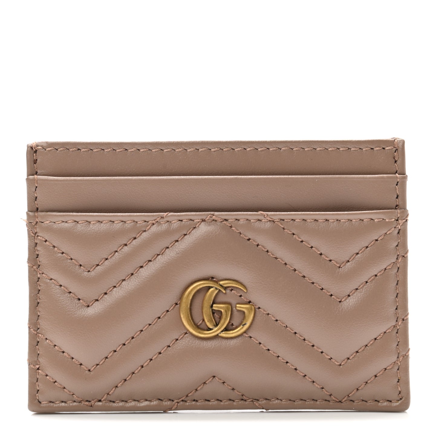 Calfskin Matelasse GG Marmont Card Holder Porcelain Rose