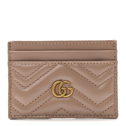 Gucci Calfskin Matelasse GG Marmont Card Holder Porcelain Rose 1 of 7