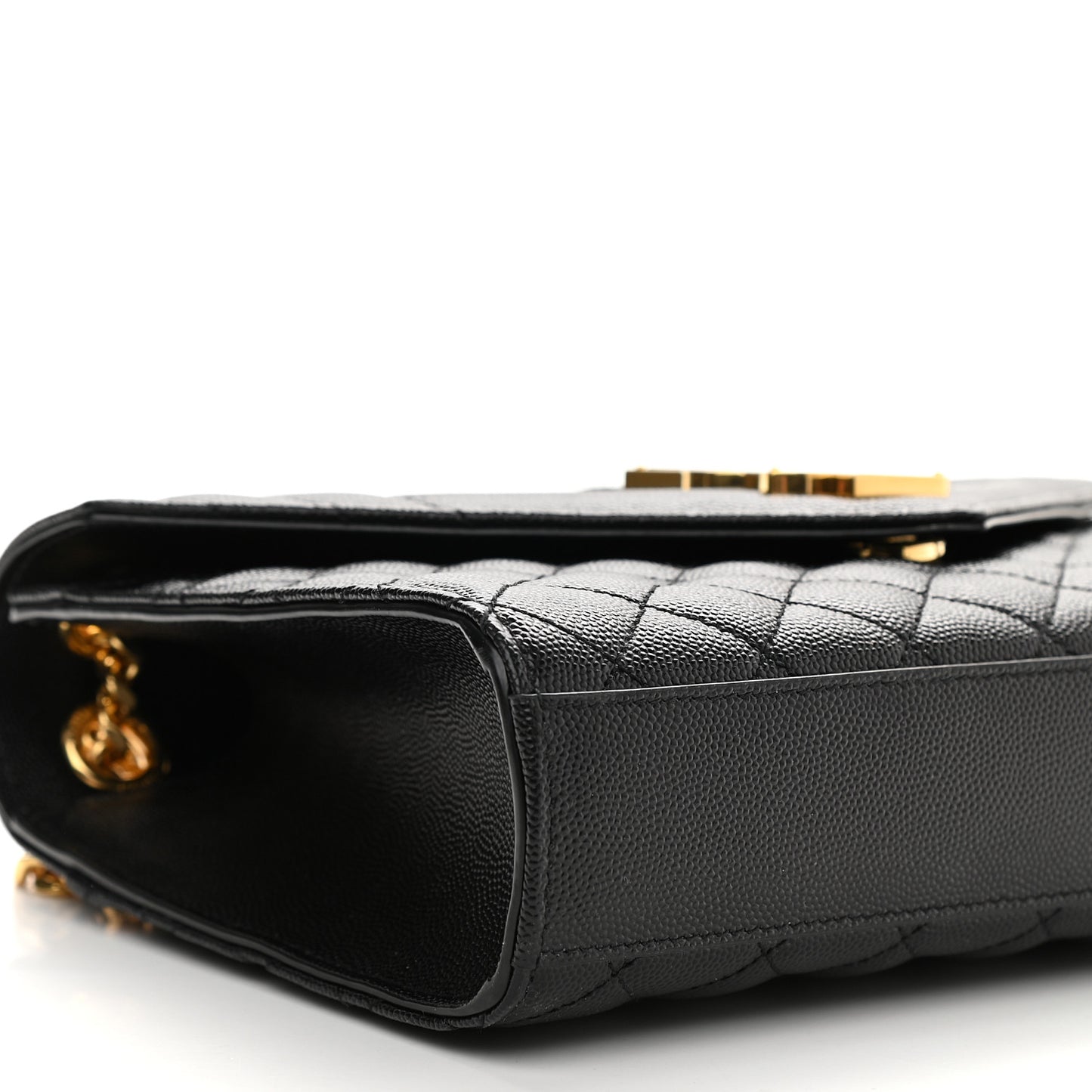 Grain De Poudre Textured Mixed Matelasse Triquilt Medium Monogram Satchel Black