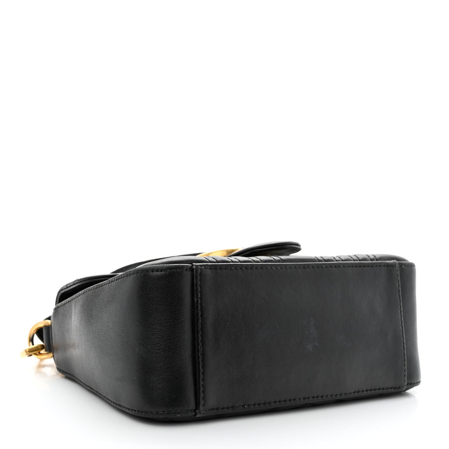 Calfskin Matelasse Mini GG Marmont Top Handle Shoulder Bag Black