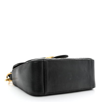 Gucci Calfskin Matelasse Mini GG Marmont Top Handle Shoulder Bag Black 4 of 17