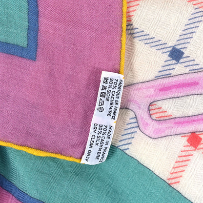 Hermes Cashmere Silk Tatersale Shawl 140 5 of 5