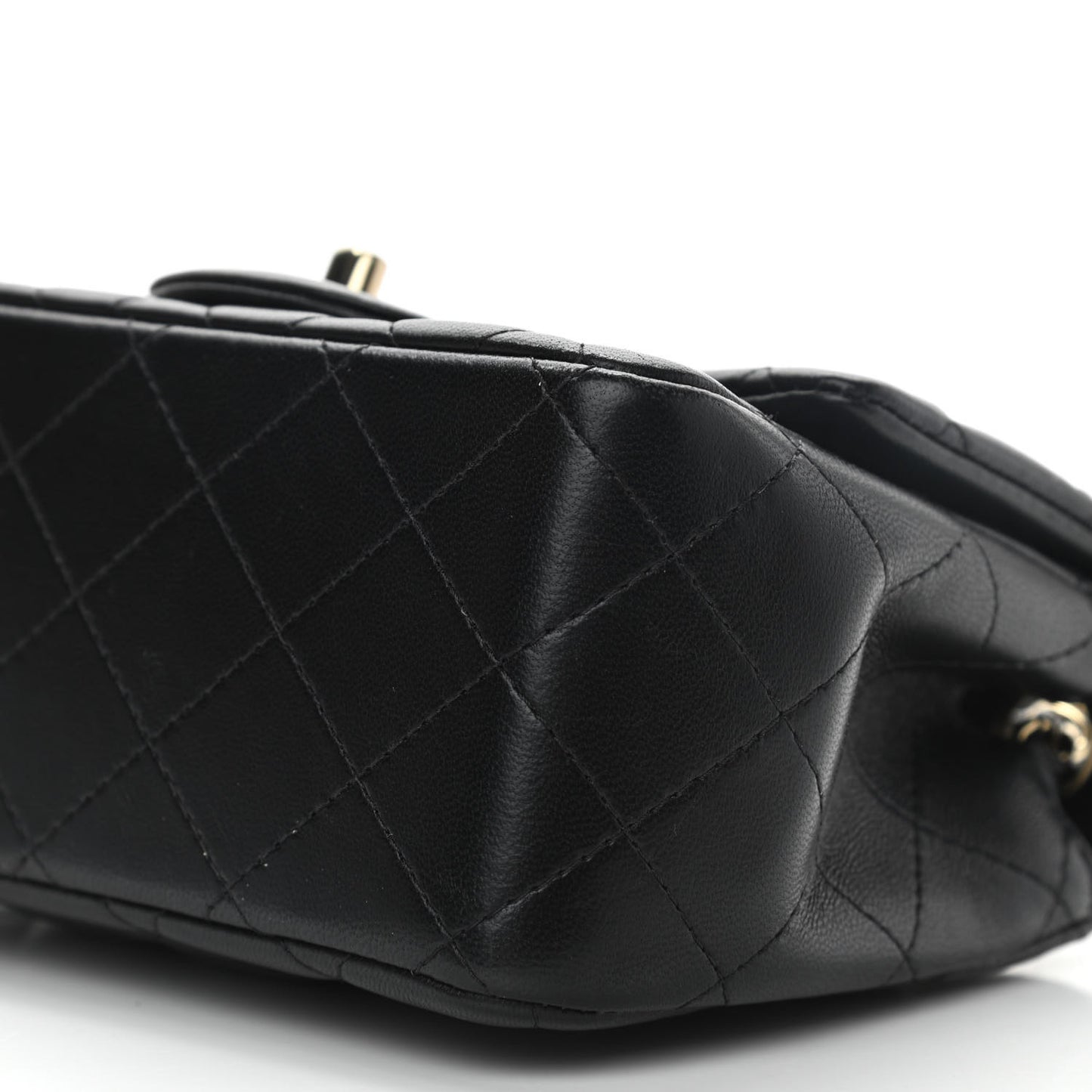 Lambskin Quilted Mini Square Flap Black