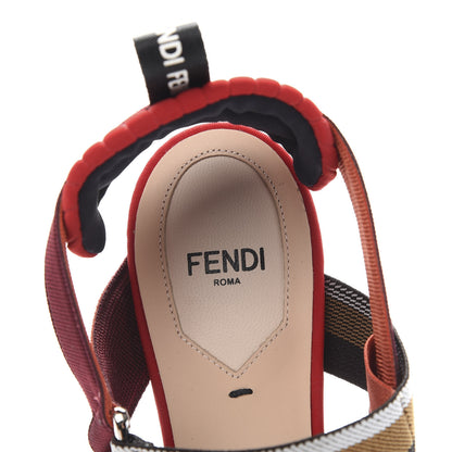 Fendi Technical Mesh Colibri 85mm Slingback Pumps 37.5 Fragola Mou Fango Ruggine 7 of 9