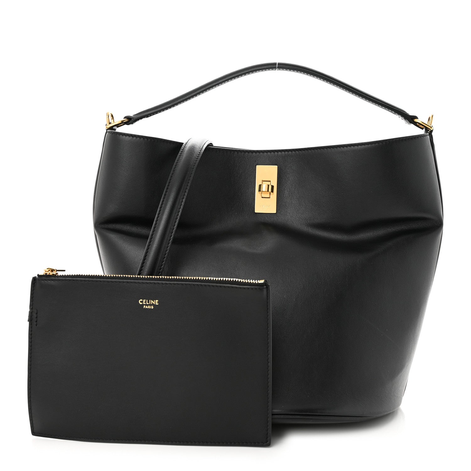 Celine Smooth Calfskin Bucket 16 Bag Black 1 of 11