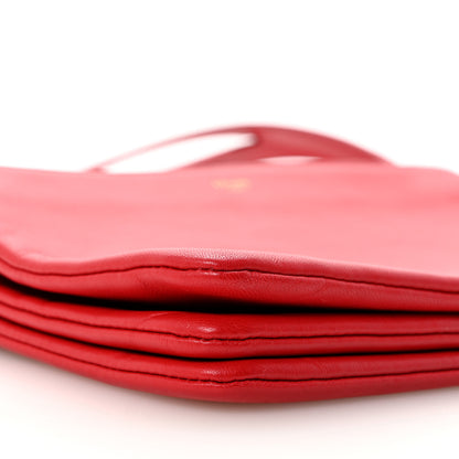 Celine Lambskin Small Trio Crossbody Bag Red 8 of 9