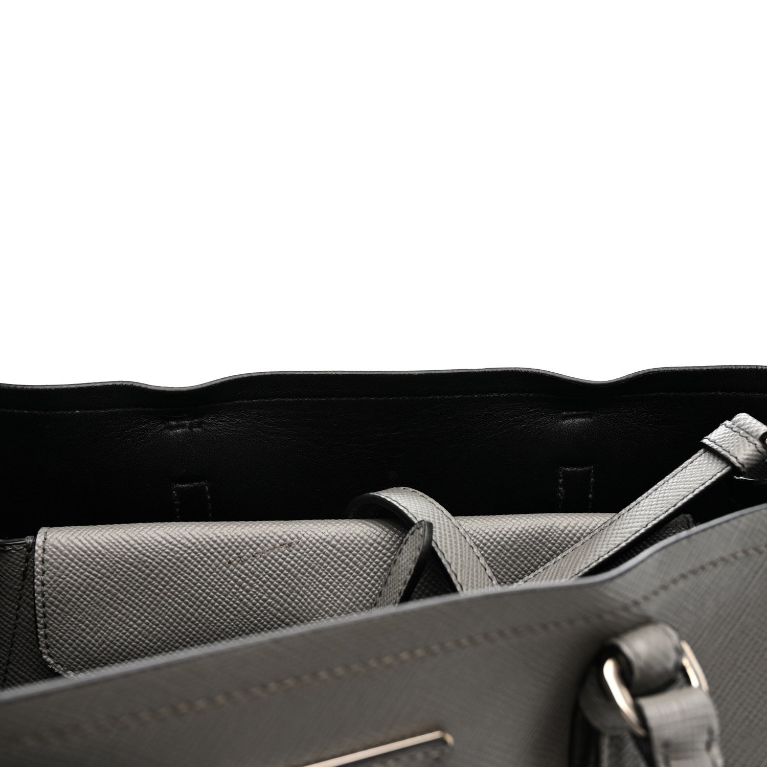 Prada Saffiano Cuir Medium Double Handle Tote Marmo 13 of 14