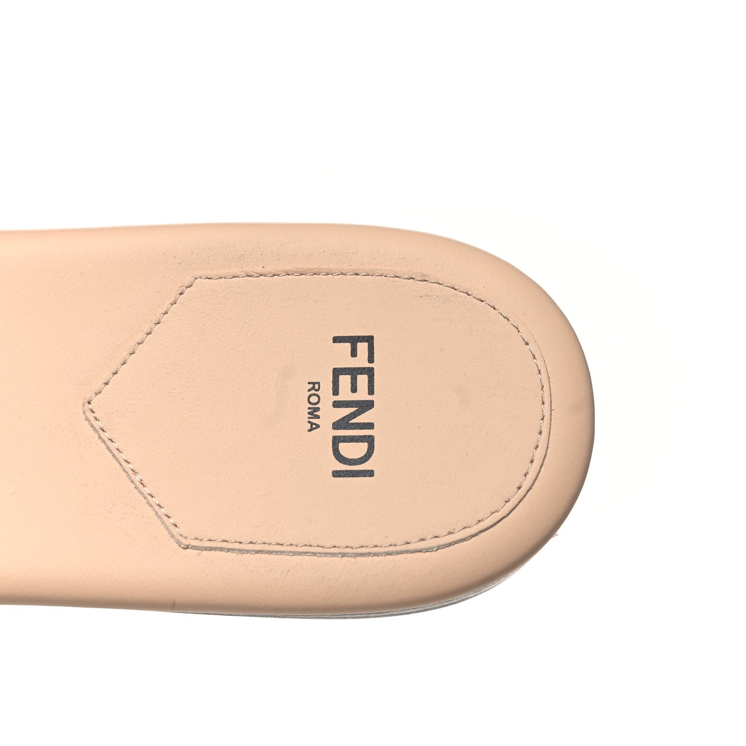 Fendi Vitello Cuoio Baguette Flat Slide Sandals 40 Poudre 6 of 7
