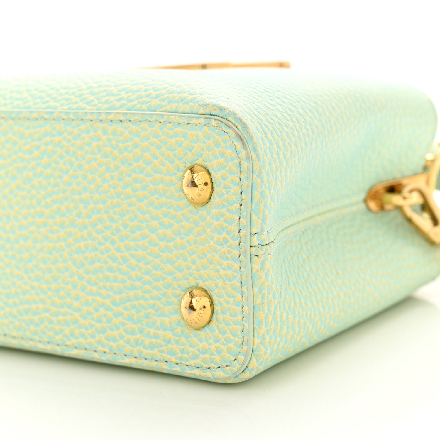 Louis Vuitton Taurillon Summer Stardust Mini Capucines  Vert D'eau 10 of 12