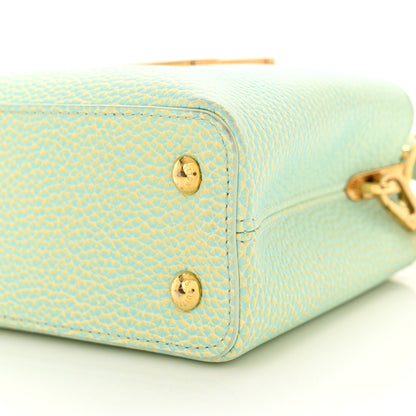 Louis Vuitton Taurillon Summer Stardust Mini Capucines  Vert D'eau 10 of 12
