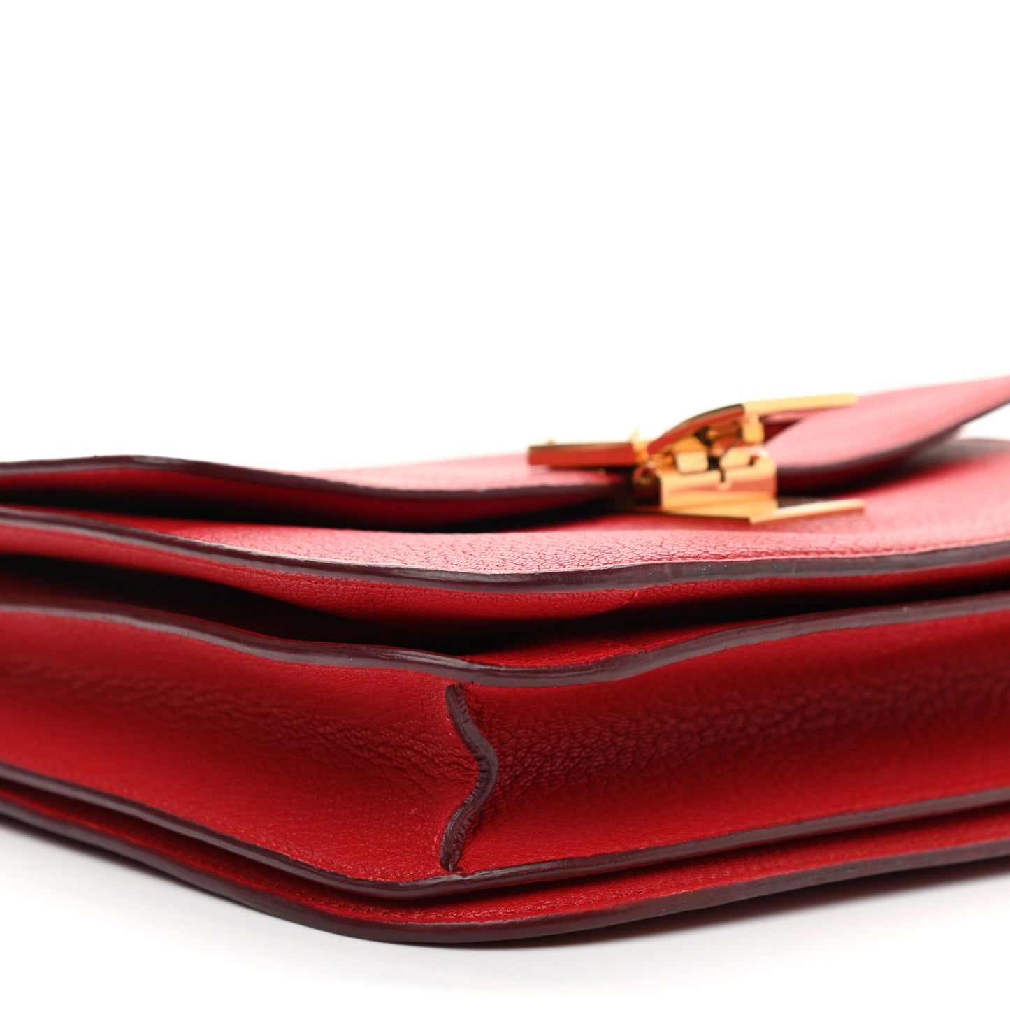 Goatskin Medium Classic Box Flap Bag Carmin