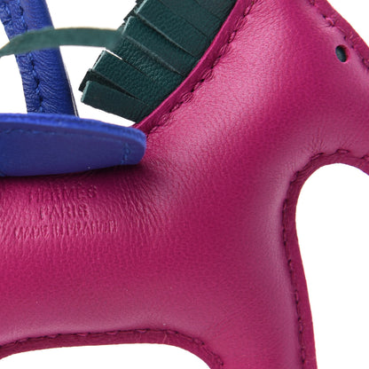 Hermes Milo Lambskin Grigri Rodeo Horse Bag Charm PM Rose Pourpre Bleu Electrique Malachite 3 of 3