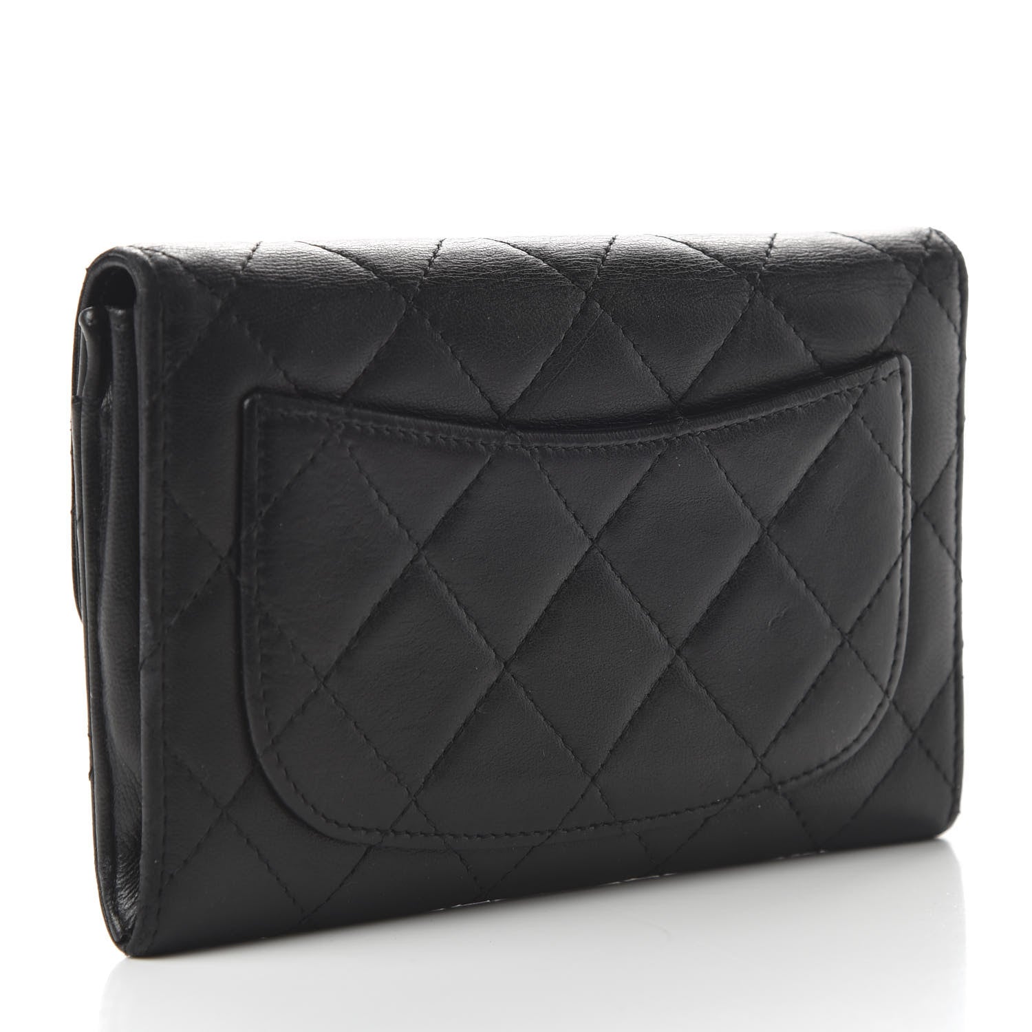 Chanel Lambskin Quilted Small Flap Wallet Black 3 of 10