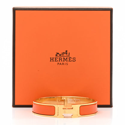 Hermes Enamel Narrow Clic Clac H Bracelet PM Orange 5 of 5