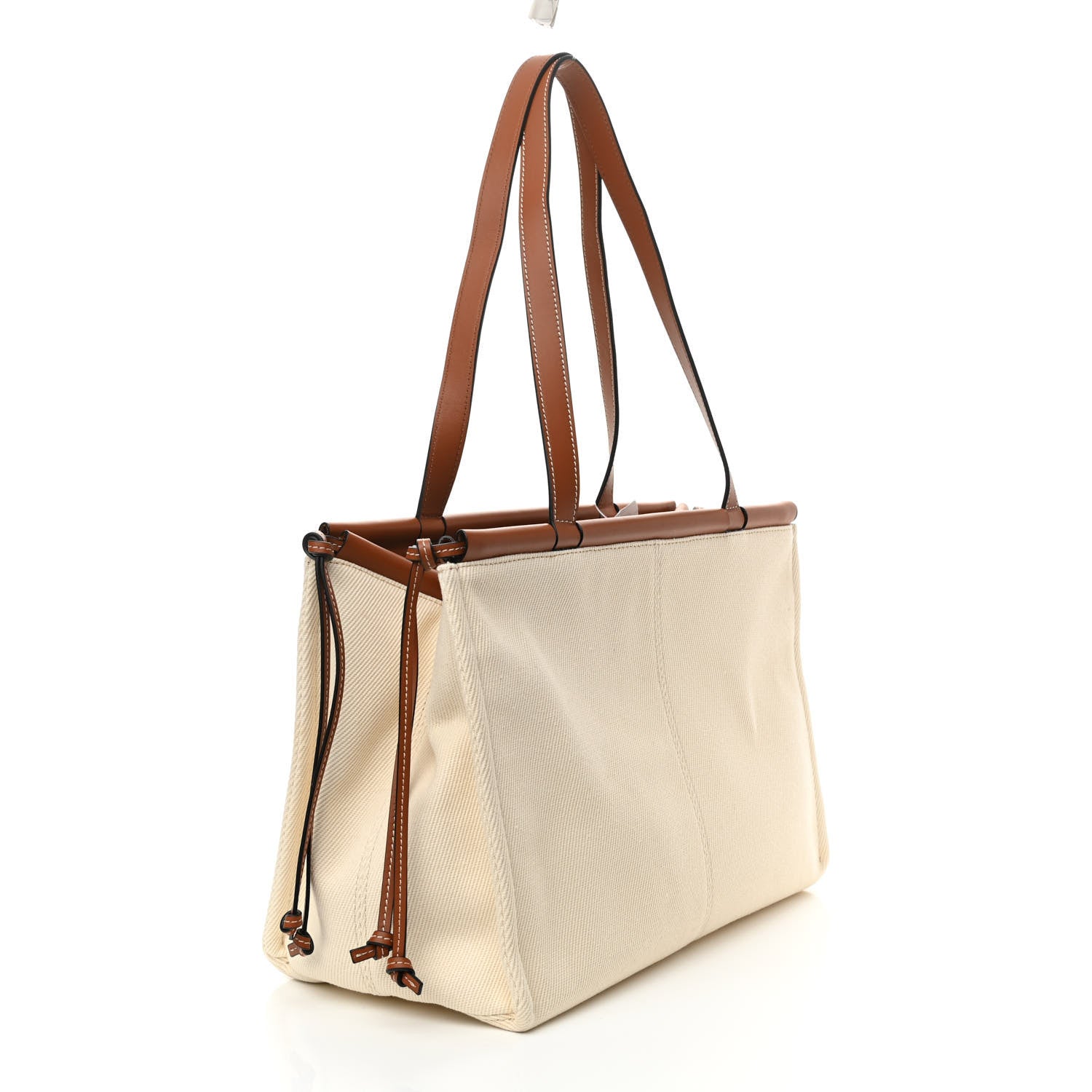 Loewe Canvas Calfskin Cushion Tote Beige 3 of 9
