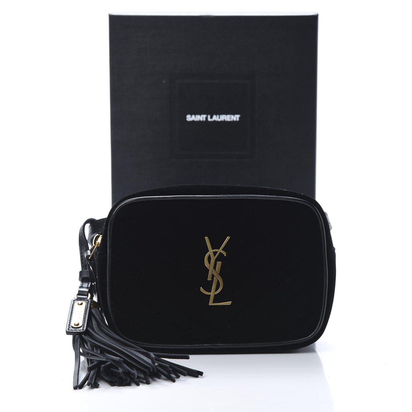 Velour Matelasse Monogram Lou Belt Bag Black