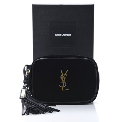 Saint Laurent Velour Matelasse Monogram Lou Belt Bag Black 11 of 12