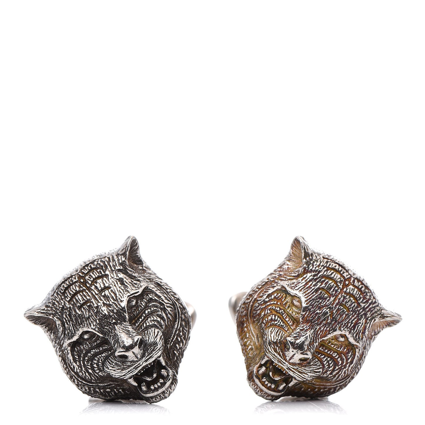 Sterling Silver Feline Head Cufflinks