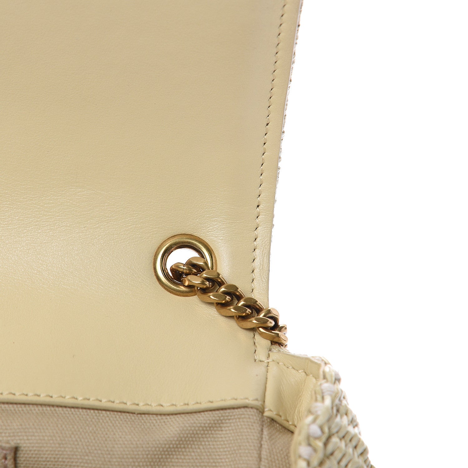Saint Laurent Raffia Medium Monogram Kate Satchel Naturale 13 of 15