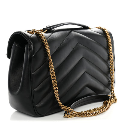 Saint Laurent Lambskin Chevron Quilted Medium Loulou Black 4 of 12