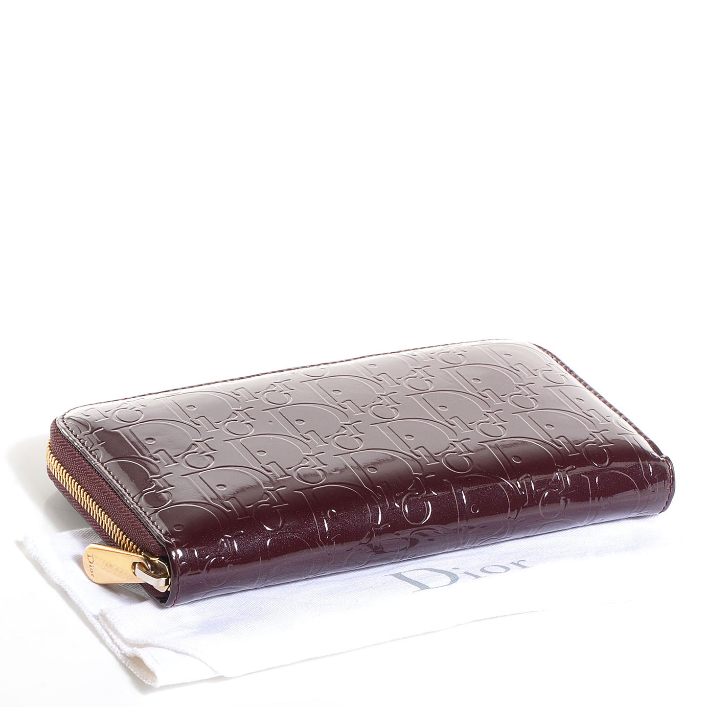 Patent Ultimate Voyageur Zip Around Wallet Bordeaux