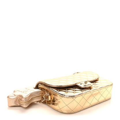 Chanel Mirror Calfskin Metallic Calfskin Medium Hollywood Boulevard Flap With Star Coin Purse Light Gold 4 of 11