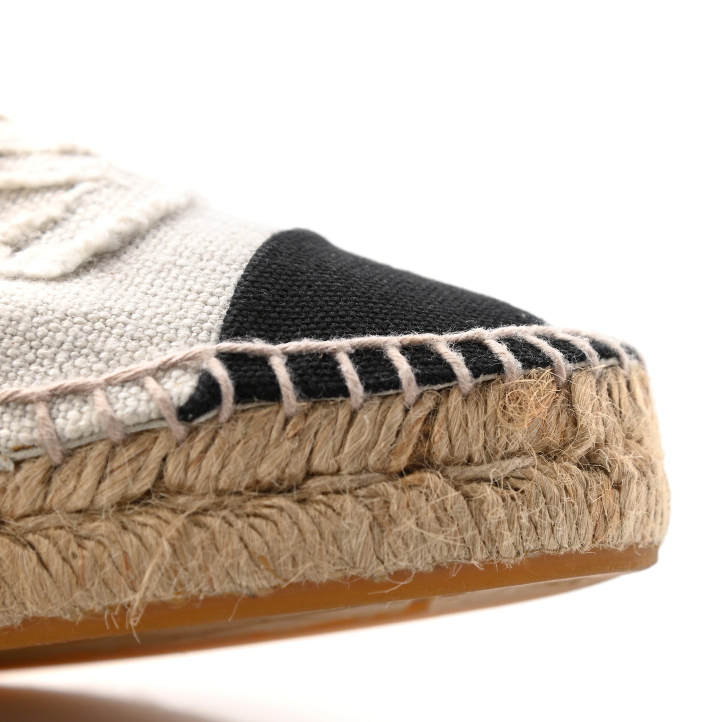 Linen CC Espadrilles 37 Beige Black