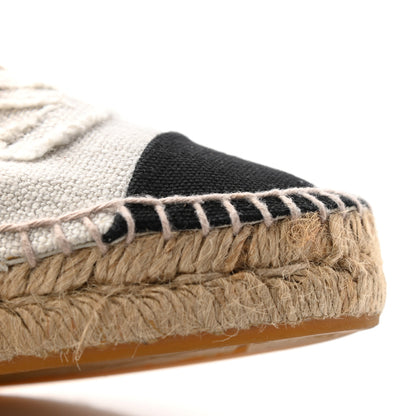 Chanel Linen CC Espadrilles 37 Beige Black 14 of 16