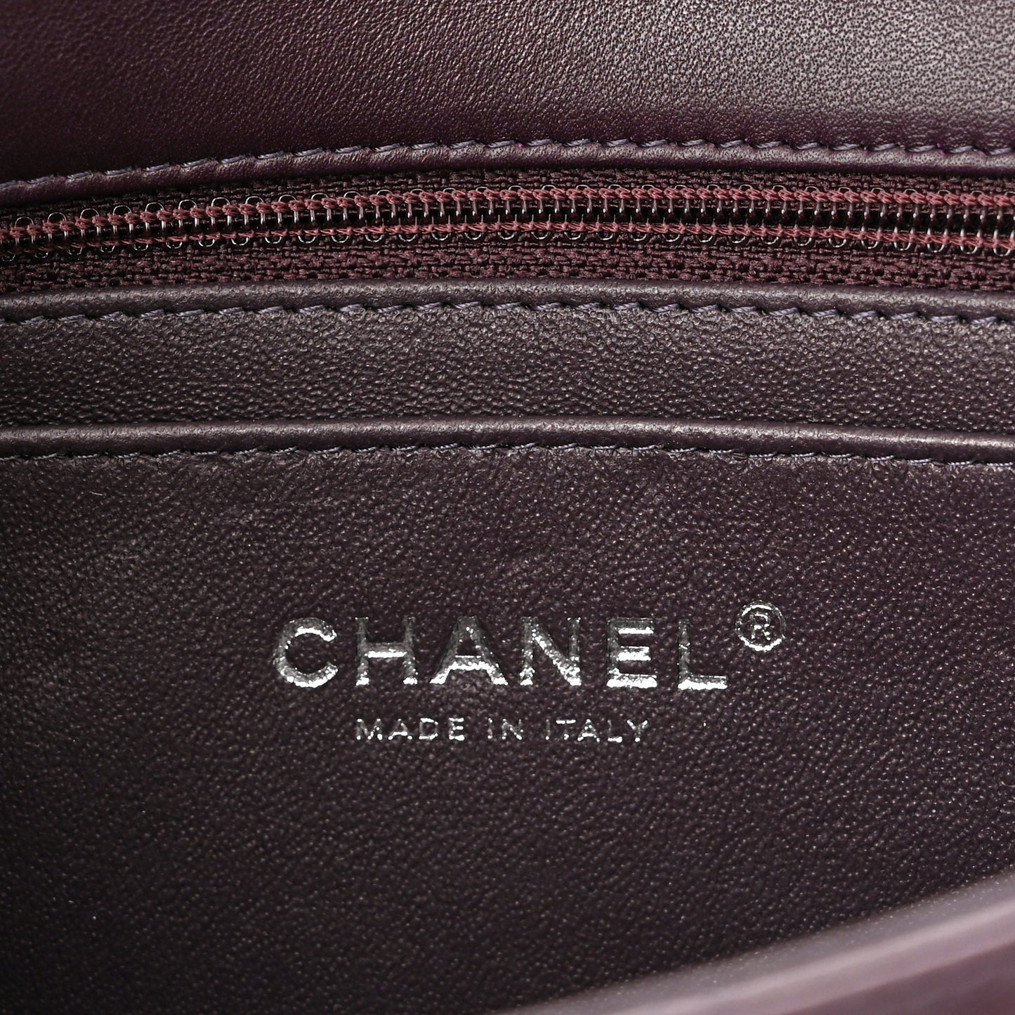 Lambskin Quilted Mini Rectangular Flap Dark Purple