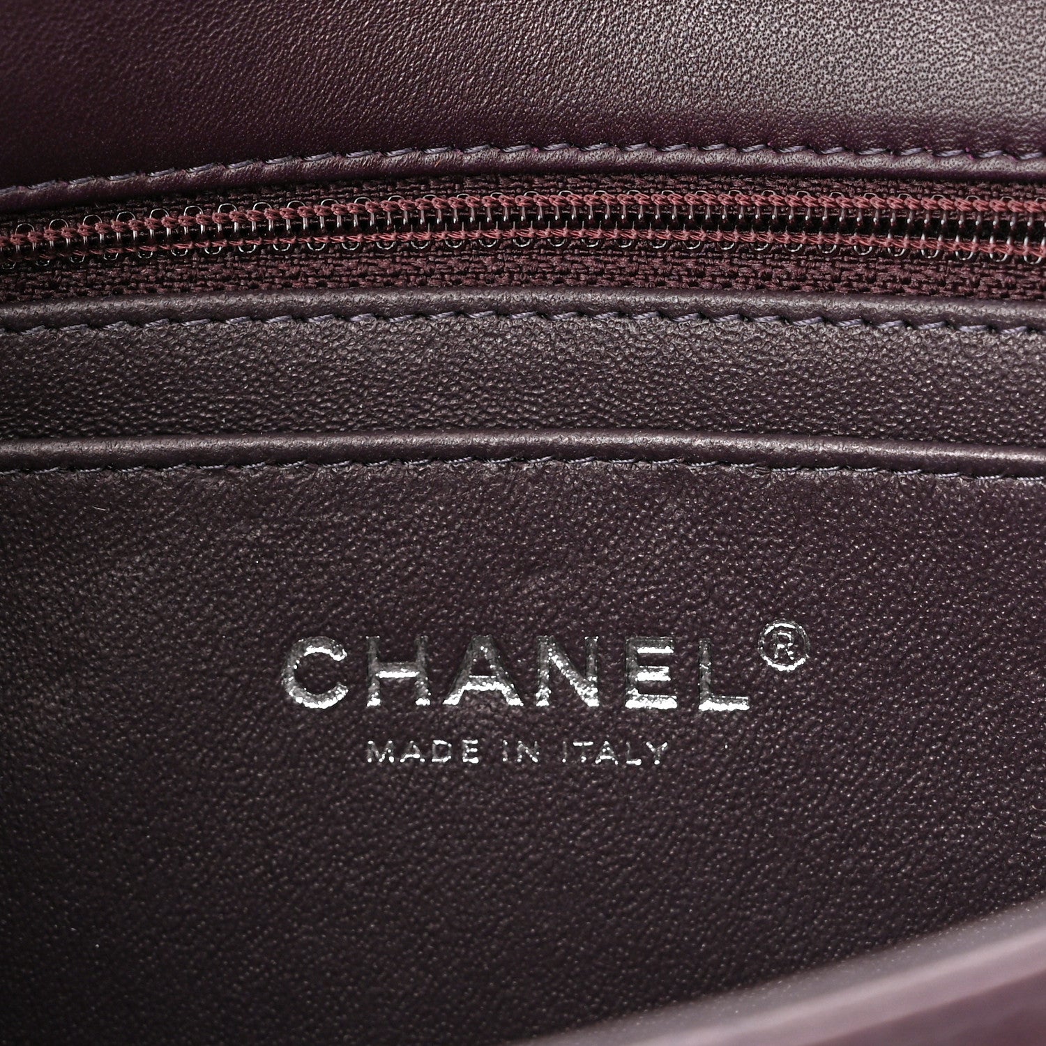 Chanel Lambskin Quilted Mini Rectangular Flap Dark Purple 5 of 9