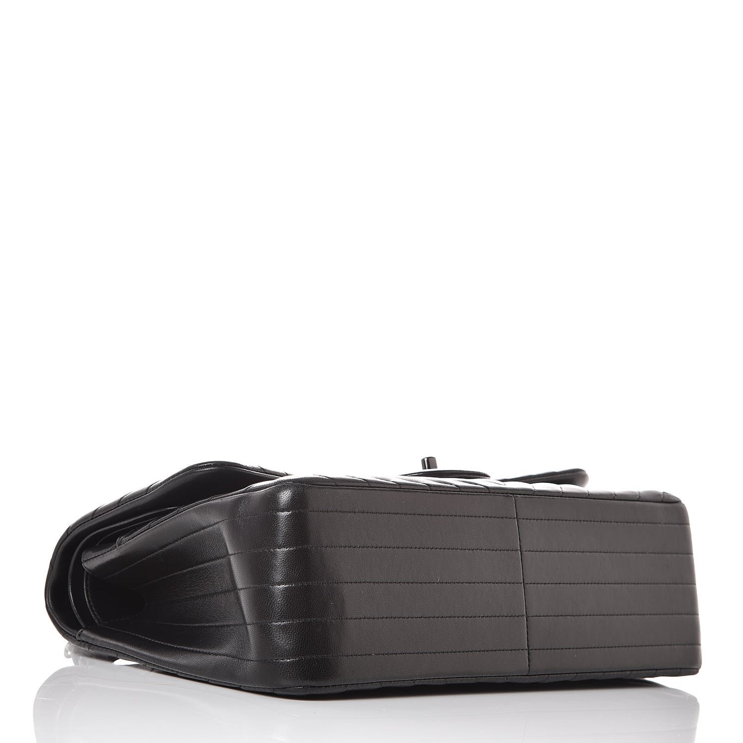 Lambskin Chevron Quilted Jumbo Double Flap So Black