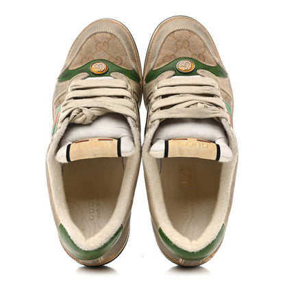 Gucci GG Monogram Nubuck Web Womens Screener Sneakers 39 New Sand Dusty Milk Vintage Green 38 New Sand Dusty Milk Vintage Green 9 of 39
