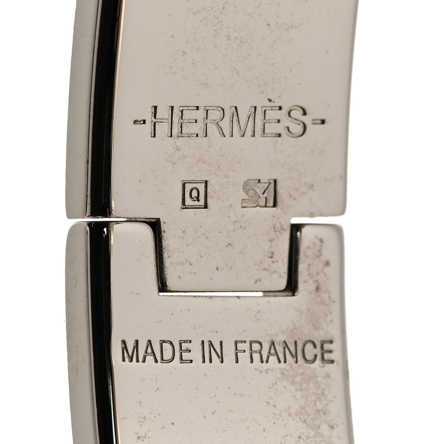 Enamel Narrow Clic Clac H Bracelet PM White