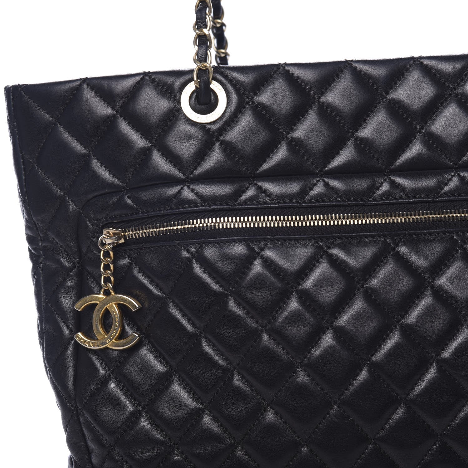 Chanel Lambskin Quilted Large Tote Black 8 of 11