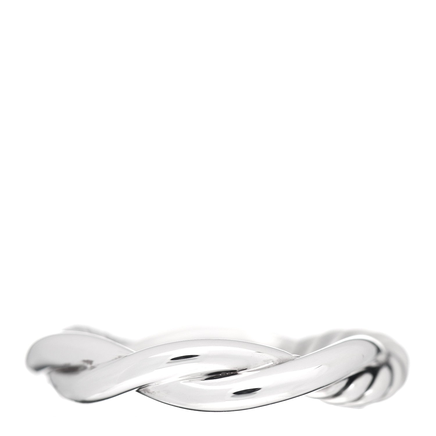 David Yurman Sterling Silver Diamond Petite Infinity Twist Ring 53 6.5 3 of 4