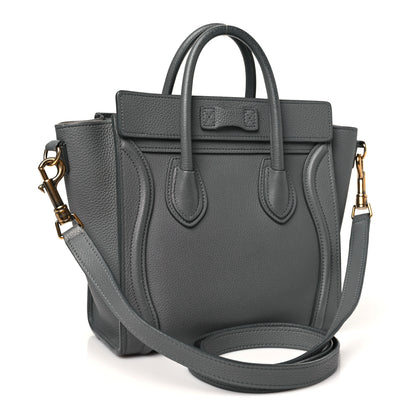 Celine Drummed Calfskin Nano Luggage Kohl 3 of 15