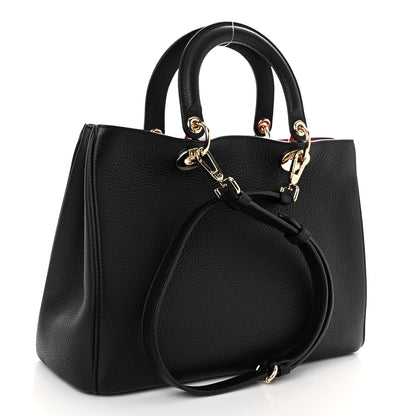 Christian Dior Bullcalf Medium Diorissimo Tote Black Rose Indien 4 of 11