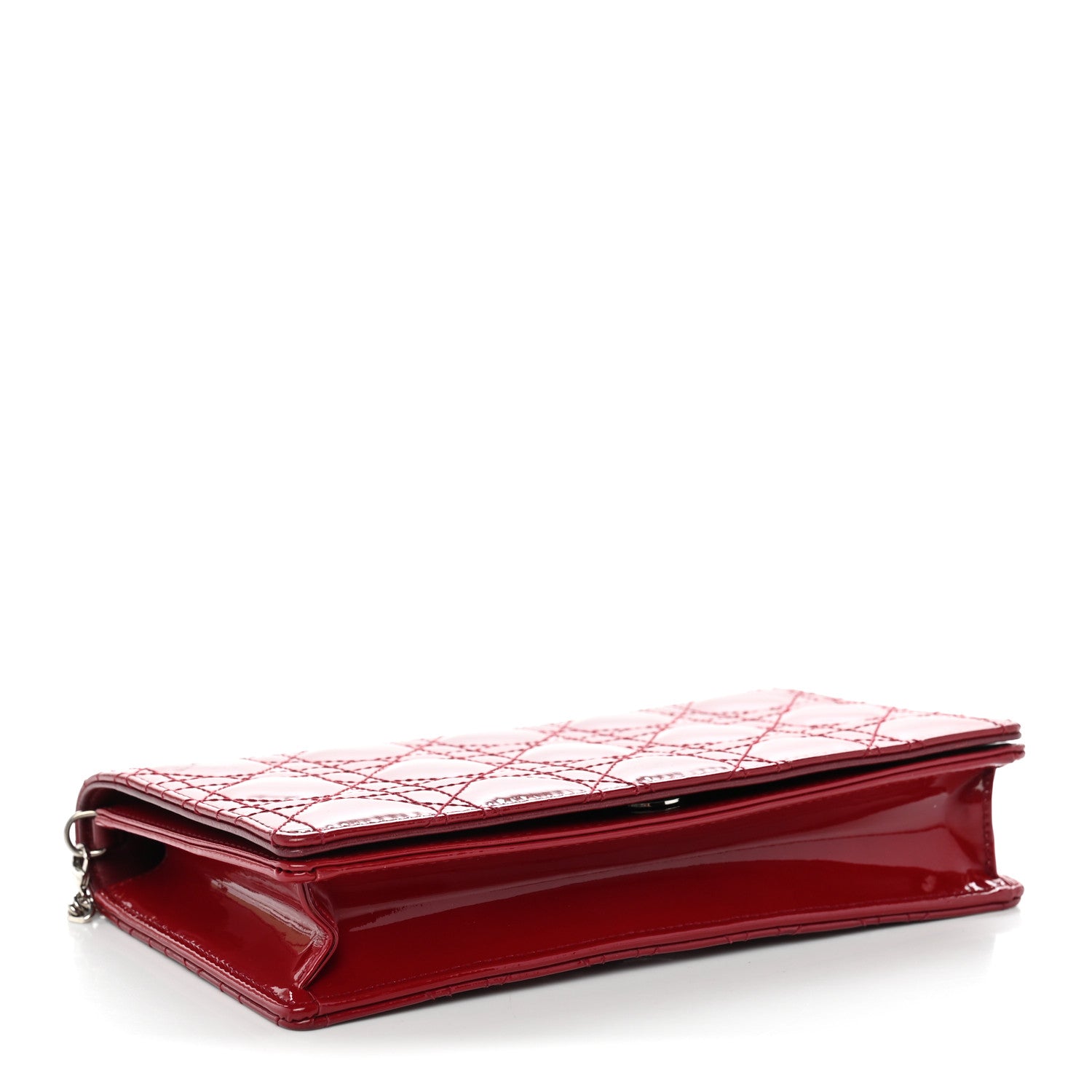 Christian Dior Patent Cannage Lady Dior Clutch Red 1942507