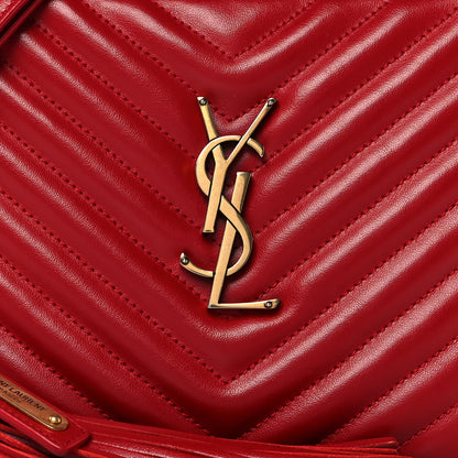 Saint Laurent Calfskin Matelasse Monogram Lou Camera Bag Red 7 of 9