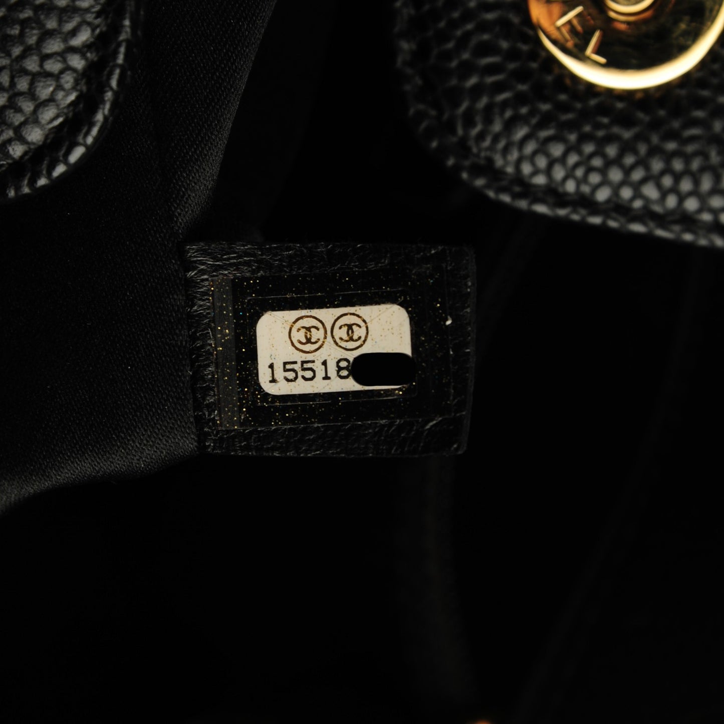 Caviar Quilted Petit Shopping Tote PST Black