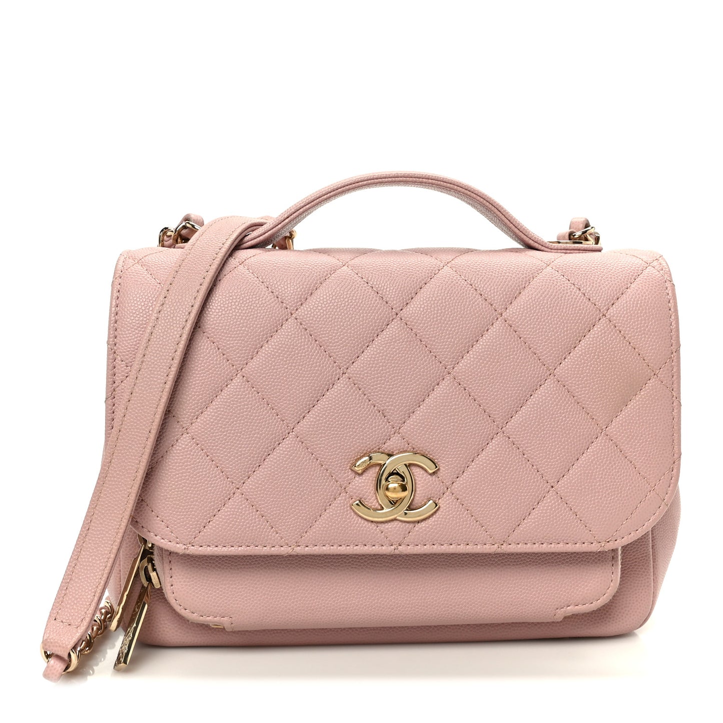 Caviar Quilted Medium Business Affinity Flap Light Pink