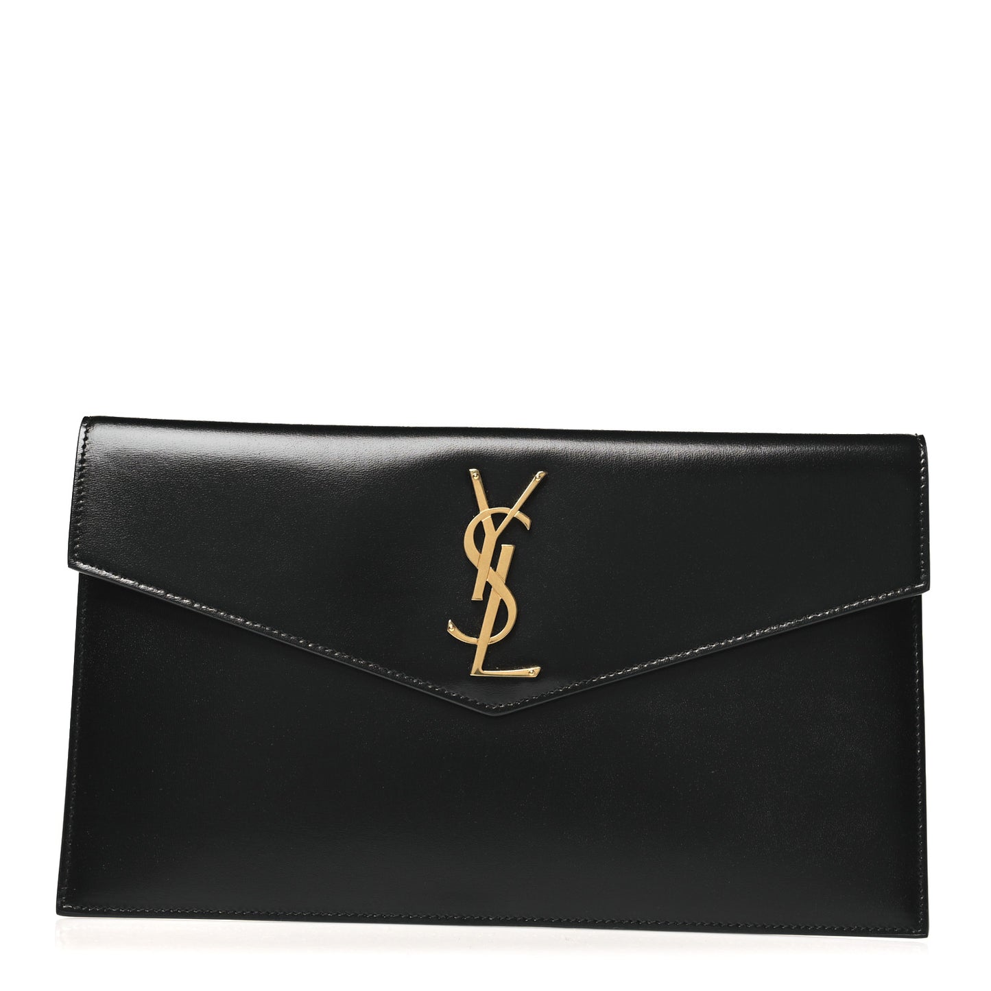 Smooth Shiny Calfskin Monogram Uptown Pouch Black