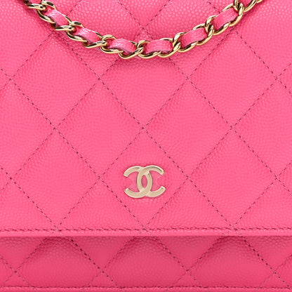 Chanel Caviar Quilted Wallet On Chain WOC Fuchsia 9 of 13