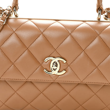 Chanel Lambskin Quilted Small Trendy CC Dual Handle Flap Bag Camel 8 of 11