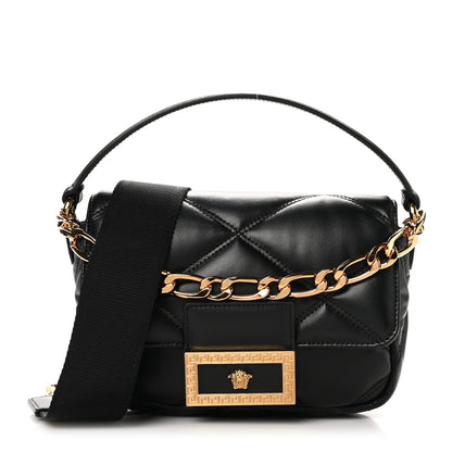 Versace Nappa Quilted Medusa Top Handle Shoulder Bag Black 1 of 9