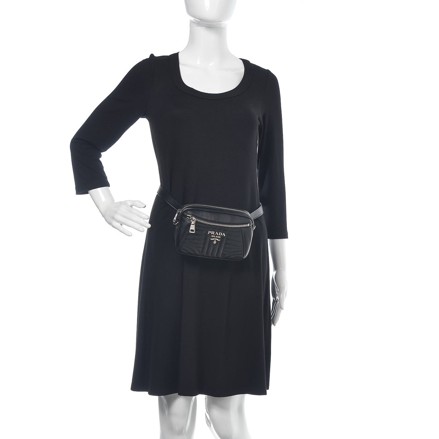Soft Calfskin Impunture Diagramme Belt Bag Black