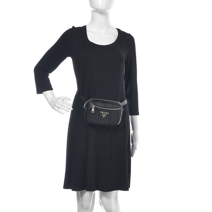 Prada Soft Calfskin Impunture Diagramme Belt Bag Black 3 of 9
