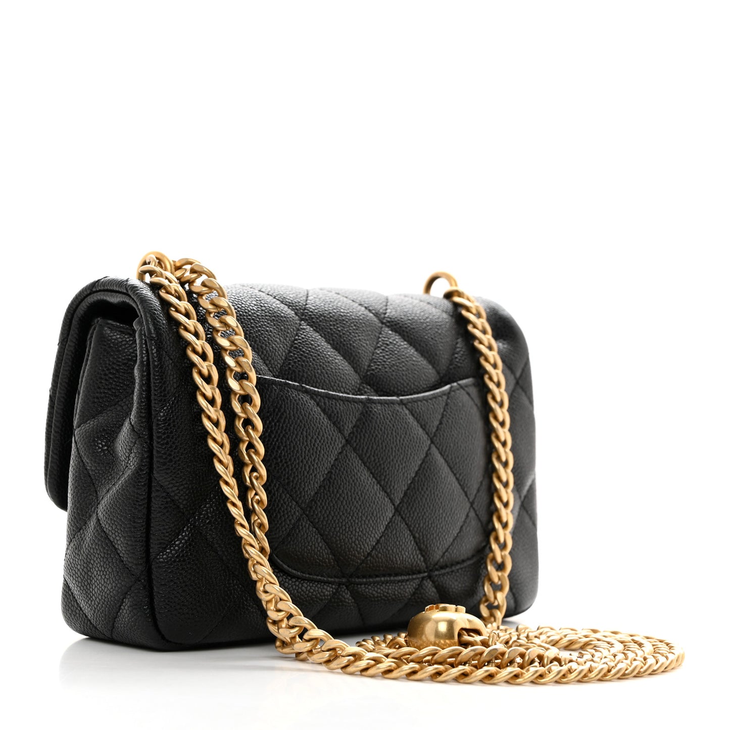 Caviar Quilted Mini Sweetheart Rectangular Flap Black