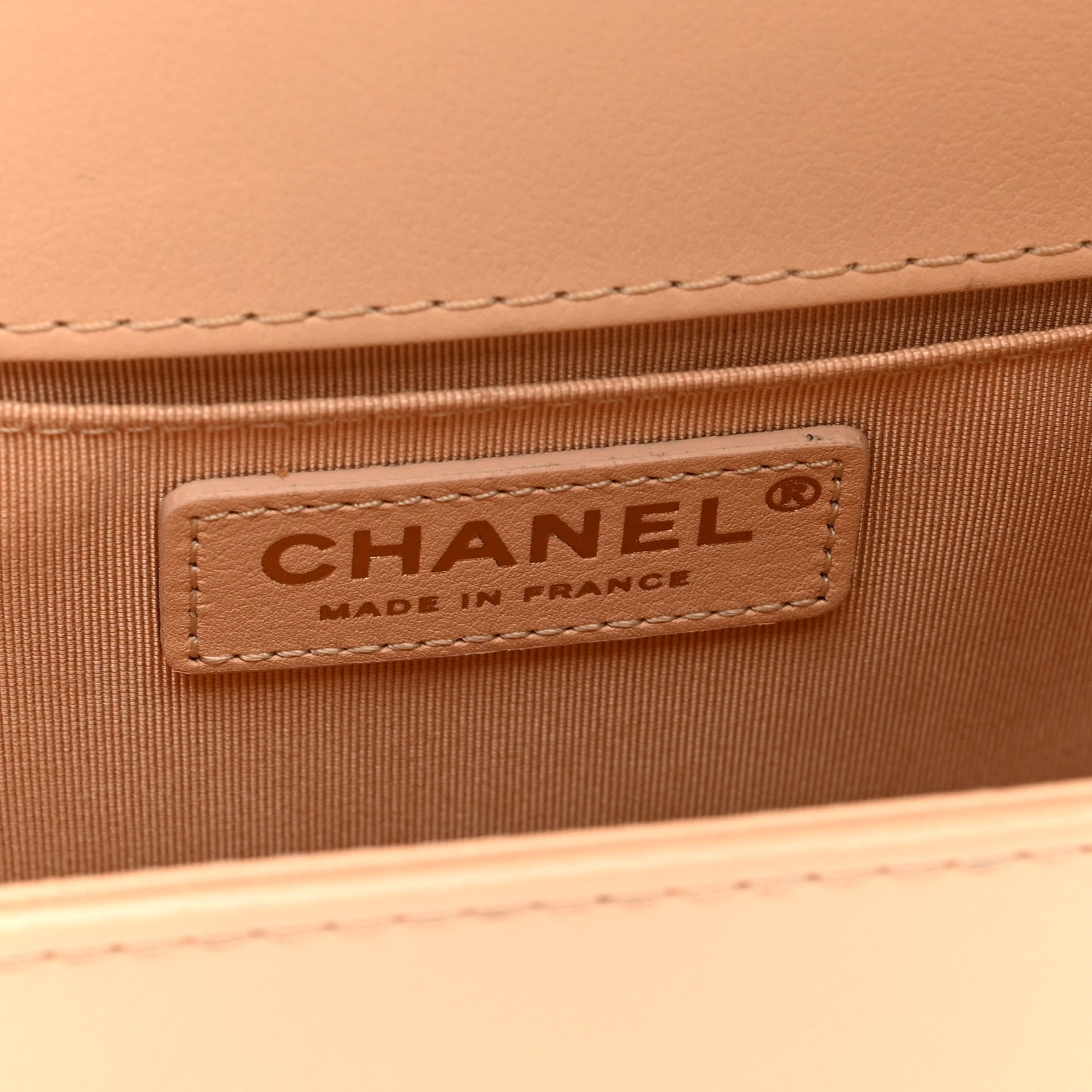 Calfskin Quilted Medium Top Handle Boy Flap Beige Clair