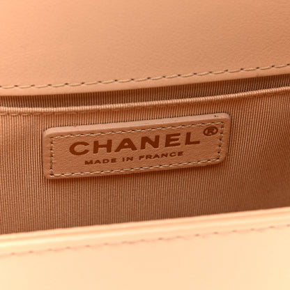 Chanel Calfskin Quilted Medium Top Handle Boy Flap Beige Clair 6 of 10